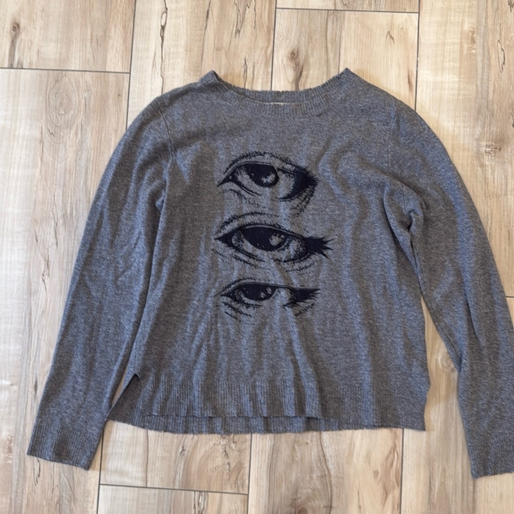 Nicole Miller cashmere sweater with eye motif